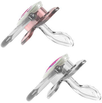 Dr Brown's Ορθοδοντικές Πιπίλες Σιλικόνης για 6-18 μηνών Νυκτός Δεινόσαυρος Ροζ 2τμχ